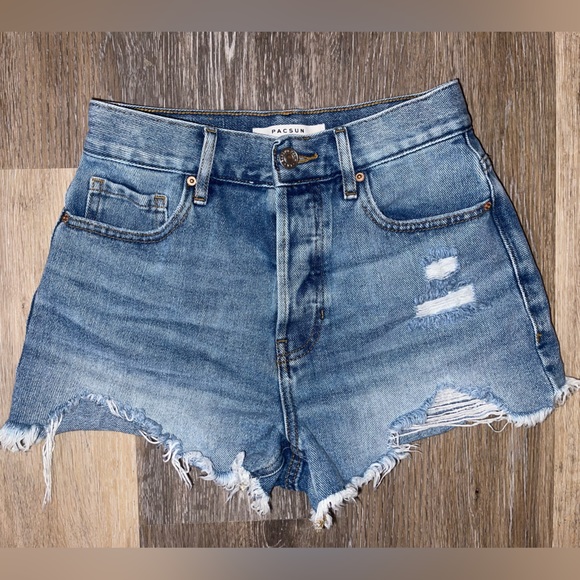 PacSun Pants - PacSun Vintage High Rise Distressed Denim Shorts. Size 24